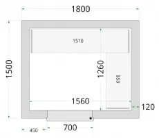 Chambre froide à monter isolation 120 mm sans groupe - 1800x1500x2200 mm - Tefcold - CR 180x150x220-P120 Chambre froide à monter isolation 120 mm sans groupe - 1800x1500x2200 mm - Tefcold - CR 180x150x220-P120