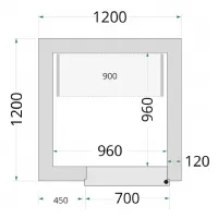 Chambre froide à monter isolation 120 mm sans groupe - 1200x1200x2200 mm - Tefcold - CR 120x120x220-P120 Chambre froide à monter isolation 120 mm sans groupe - 1200x1200x2200 mm - Tefcold - CR 120x120x220-P120