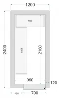 Chambre froide à monter isolation 120 mm sans groupe - 1200x2400x2200 mm - Tefcold - CR 120x240x220-P120 Chambre froide à monter isolation 120 mm sans groupe - 1200x2400x2200 mm - Tefcold - CR 120x240x220-P120