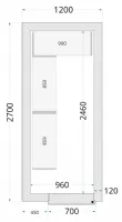 Chambre froide à monter isolation 120 mm sans groupe - 1200x2700x2200 mm - Tefcold - CR 120x270x220-P120 Chambre froide à monter isolation 120 mm sans groupe - 1200x2700x2200 mm - Tefcold - CR 120x270x220-P120