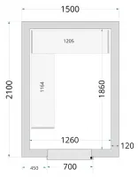 Chambre froide à monter isolation 120 mm sans groupe - 1500x2100x2200 mm - Tefcold - CR 150x210x220-P120 Chambre froide à monter isolation 120 mm sans groupe - 1500x2100x2200 mm - Tefcold - CR 150x210x220-P120