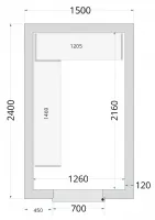 Chambre froide à monter isolation 120 mm sans groupe - 1500x2400x2200 mm - Tefcold - CR 150x240x220-P120 Chambre froide à monter isolation 120 mm sans groupe - 1500x2400x2200 mm - Tefcold - CR 150x240x220-P120