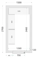 Chambre froide à monter isolation 120 mm sans groupe - 1500x2700x2200 mm - Tefcold - CR 150x270x220-P120 Chambre froide à monter isolation 120 mm sans groupe - 1500x2700x2200 mm - Tefcold - CR 150x270x220-P120