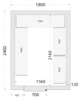 Chambre froide à monter isolation 120 mm sans groupe - 1800x2400x2200 mm - Tefcold - CR 180x240x220-P120 Chambre froide à monter isolation 120 mm sans groupe - 1800x2400x2200 mm - Tefcold - CR 180x240x220-P120