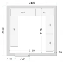 Chambre froide à monter isolation 120 mm sans groupe - 2400x2400x2200 mm - Tefcold - CR 240x240x220-P120 Chambre froide à monter isolation 120 mm sans groupe - 2400x2400x2200 mm - Tefcold - CR 240x240x220-P120