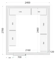 Chambre froide à monter isolation 120 mm sans groupe - 2400x2700x2200 mm - Tefcold - CR 240x270x220-P120 Chambre froide à monter isolation 120 mm sans groupe - 2400x2700x2200 mm - Tefcold - CR 240x270x220-P120