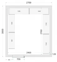 Chambre froide à monter isolation 120 mm sans groupe - 2700x3000x2200 mm - Tefcold - CR 270x300x220-P120 Chambre froide à monter isolation 120 mm sans groupe - 2700x3000x2200 mm - Tefcold - CR 270x300x220-P120