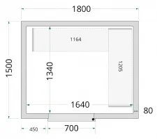 Chambre froide à monter isolation 80 mm sans groupe - 1800x1500x2200 mm - Tefcold - CR 180x150x220-P80 Chambre froide à monter isolation 80 mm sans groupe - 1800x1500x2200 mm - Tefcold - CR 180x150x220-P80