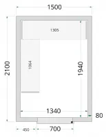 Chambre froide à monter isolation 80 mm sans groupe - 1500x2100x2200 mm - Tefcold - CR 150x210x220-P80 Chambre froide à monter isolation 80 mm sans groupe - 1500x2100x2200 mm - Tefcold - CR 150x210x220-P80