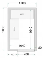 Chambre froide à monter isolation 80 mm sans groupe - 1200x1800x2200 mm - Tefcold - CR 120x180x220-P80 Chambre froide à monter isolation 80 mm sans groupe - 1200x1800x2200 mm - Tefcold - CR 120x180x220-P80