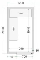 Chambre froide à monter isolation 80 mm sans groupe - 1200x2100x2200 mm - Tefcold - CR 120x210x220-P80 Chambre froide à monter isolation 80 mm sans groupe - 1200x2100x2200 mm - Tefcold - CR 120x210x220-P80