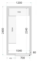 Chambre froide à monter isolation 80 mm sans groupe - 1200x2400x2200 mm - Tefcold - CR 120x240x220-P80 Chambre froide à monter isolation 80 mm sans groupe - 1200x2400x2200 mm - Tefcold - CR 120x240x220-P80