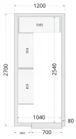 Chambre froide à monter isolation 80 mm sans groupe - 1200x2700x2200 mm - Tefcold - CR 120x270x220-P80 Chambre froide à monter isolation 80 mm sans groupe - 1200x2700x2200 mm - Tefcold - CR 120x270x220-P80