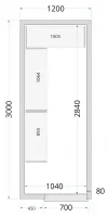 Chambre froide à monter isolation 80 mm sans groupe - 1200x3000x2200 mm - Tefcold - CR 120x300x220-P80 Chambre froide à monter isolation 80 mm sans groupe - 1200x3000x2200 mm - Tefcold - CR 120x300x220-P80