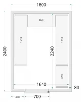 Chambre froide à monter isolation 80 mm sans groupe - 1800x2400x2200 mm - Tefcold - CR 180x240x220-P80 Chambre froide à monter isolation 80 mm sans groupe - 1800x2400x2200 mm - Tefcold - CR 180x240x220-P80