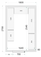 Chambre froide à monter isolation 80 mm sans groupe - 1800x2700x2200 mm - Tefcold - CR 180x270x220-P80 Chambre froide à monter isolation 80 mm sans groupe - 1800x2700x2200 mm - Tefcold - CR 180x270x220-P80