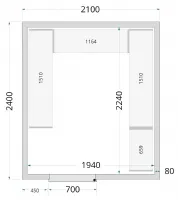 Chambre froide à monter isolation 80 mm sans groupe - 2100x2400x2200 mm - Tefcold - CR 210x240x220-P80 Chambre froide à monter isolation 80 mm sans groupe - 2100x2400x2200 mm - Tefcold - CR 210x240x220-P80