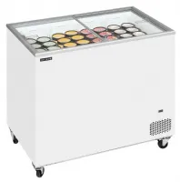 Photo 2 - Congélateur coffre professionnel couvercles coulissants vitrés plats 255 litres 4 roulettes freins - ic302sc - tefcold - Tefcold - IC302SC