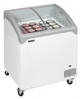 Photo 2 - Congélateur coffre professionnel couvercles coulissants vitrés bombés 126 litres 4 roulettes freins - nic202sceb - tefcold - Tefcold - NIC202SCEB