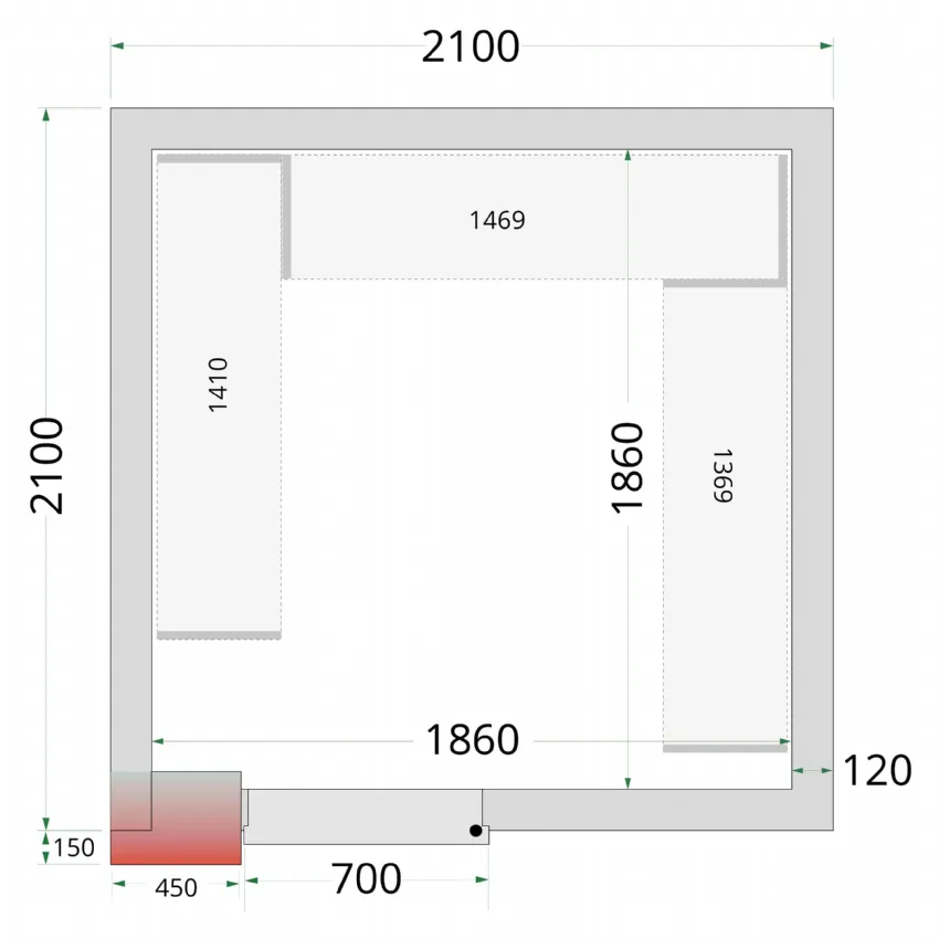 Étagère en u de rayonnage pour chambre froide crnf1830 inox - Tefcold - CRNF2121 SHELF