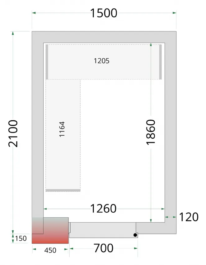 Étagère inox en l de rayonnage pour chambre froide crnf1521 - Tefcold - CRNF1521 SHELF