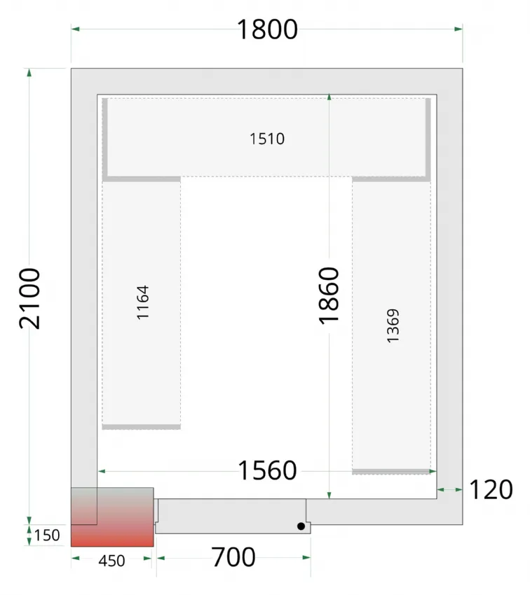 Étagère inox en u de rayonnage pour chambre froide crnf1821 - Tefcold - CRNF1821 SHELF