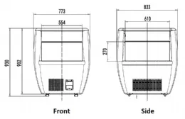 Photo 2 - Îlot de refroidissement professionnel noir 87 l - 7090.0030 - combisteel - Combisteel - 7090.0030