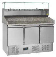 Table à pizza professionnelle avec dessus en granite 3 portes pleines positive - pt1365 + gvc33-140 - tefcold - Tefcold - PT1365 + GVC33-140 Table à pizza professionnelle avec dessus en granite 3 portes pleines positive - pt1365 + gvc33-140 - tefcold - Tefcold - PT1365 + GVC33-140