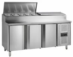 Comptoir réfrigéré professionnel 3 portes avec cuve pour gn1/3 positif - ss7300 - tefcold - Tefcold - SS7300
