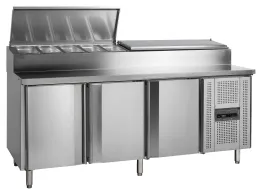 Comptoir professionnel à 3 portes avec cuve de refroidissement pour gn1/3 positif - ss8300 - tefcold - Tefcold - SS8300