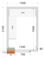 Panneau de chambre froide avec isolation 80 mm et densité 42 kg/m³ - cr 150x210x212 nf - tefcold - Tefcold - CR 150x210x212 NF Panneau de chambre froide avec isolation 80 mm et densité 42 kg/m³ - cr 150x210x212 nf - tefcold - Tefcold - CR 150x210x212 NF