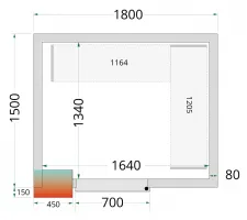 Panneau de chambre froide 80 mm d'isolation 42 kg/m³ - cr 180x150x212 nf - tefcold - Tefcold - CR 180x150x212 NF Panneau de chambre froide 80 mm d'isolation 42 kg/m³ - cr 180x150x212 nf - tefcold - Tefcold - CR 180x150x212 NF