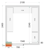 Panneau de chambre froide avec isolation 80 mm et densité 42 kg/m³ - cr 210x240x212 nf - tefcold - Tefcold - CR 210x240x212 NF Panneau de chambre froide avec isolation 80 mm et densité 42 kg/m³ - cr 210x240x212 nf - tefcold - Tefcold - CR 210x240x212 NF