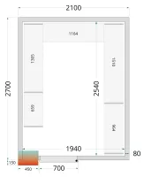 Panneau de chambre froide avec isolation 80 mm et densité 42 kg/m³ - cr 210x270x212 nf - tefcold - Tefcold - CR 210x270x212 NF Panneau de chambre froide avec isolation 80 mm et densité 42 kg/m³ - cr 210x270x212 nf - tefcold - Tefcold - CR 210x270x212 NF