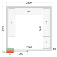 Panneau de chambre froide avec isolation 80 mm et densité 42 kg/m³ - cr 240x240x212 nf - tefcold - Tefcold - CR 240x240x212 NF Panneau de chambre froide avec isolation 80 mm et densité 42 kg/m³ - cr 240x240x212 nf - tefcold - Tefcold - CR 240x240x212 NF