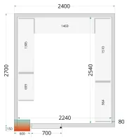 Panneau de chambre froide avec isolation 80 mm et densité 42 kg/m³ - cr 240x270x212 nf - tefcold - Tefcold - CR 240x270x212 NF Panneau de chambre froide avec isolation 80 mm et densité 42 kg/m³ - cr 240x270x212 nf - tefcold - Tefcold - CR 240x270x212 NF