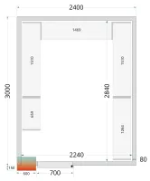 Panneau de chambre froide avec isolation 80 mm et densité 42 kg/m³ - cr 240x300x212 nf - tefcold - Tefcold - CR 240x300x212 NF Panneau de chambre froide avec isolation 80 mm et densité 42 kg/m³ - cr 240x300x212 nf - tefcold - Tefcold - CR 240x300x212 NF