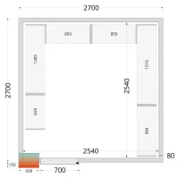 Panneau de chambre froide avec isolation de 80 mm et densité 42 kg/m³ - cr 270x270x212 nf - tefcold - Tefcold - CR 270x270x212 NF Panneau de chambre froide avec isolation de 80 mm et densité 42 kg/m³ - cr 270x270x212 nf - tefcold - Tefcold - CR 270x270x212 NF