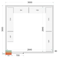 Panneau de chambre froide avec isolation 80 mm et densité 42 kg/m³ - cr 300x300x212 nf - tefcold - Tefcold - CR 300x300x212 NF Panneau de chambre froide avec isolation 80 mm et densité 42 kg/m³ - cr 300x300x212 nf - tefcold - Tefcold - CR 300x300x212 NF