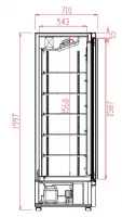 Photo 2 - Réfrigérateur professionnel noir 3 portes vitrées positif 1880 mm hauteur 2003 mm - 7455.2235 - combisteel - Combisteel - 7455.2235