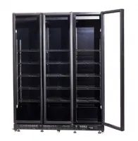 Photo 4 - Réfrigérateur professionnel noir 3 portes vitrées positif 1600 mm hauteur 2100 mm - 7455.1920 - combisteel - Combisteel - 7455.1920