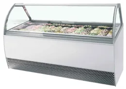 Vitrine professionnelle à froid ventilée pour 24 bacs de glace avec façade bombée - millennium lx24 - tefcold - Tefcold - MILLENNIUM LX24 Vitrine professionnelle à froid ventilée pour 24 bacs de glace avec façade bombée - millennium lx24 - tefcold - Tefcold - MILLENNIUM LX24