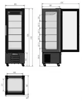 Photo 2 - Vitrine pâtisserie réfrigérée professionnelle 400 l noire positive 650 mm - 7450.0845 - combisteel - Combisteel - 7450.0845