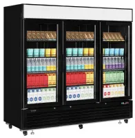 Photo 2 - Vitrine professionnelle noire 3 portes vitrées positive - lgc7500b - tefcold - Tefcold - LGC7500B
