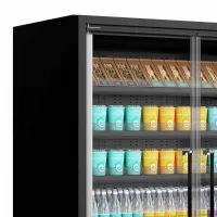 Photo 3 - Vitrine réfrigérée professionnelle noire 4 portes vitrées positive - galaxy+ gp26fgd maxi black - tefcold - Tefcold - Galaxy+ GP26FGD Maxi Black