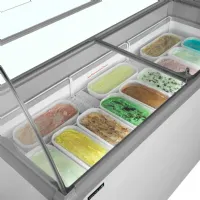 Photo 2 - Vitrine à glace professionnelle statique 367 litres capacité nette 4 roulettes freins - nic502sc-so - tefcold - Tefcold - NIC502SC-SO
