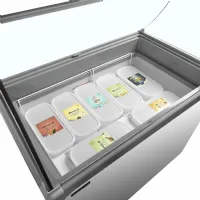 Photo 3 - Vitrine à glace professionnelle statique 218 litres capacité nette 4 roulettes freins - nic302sc-so - tefcold - Tefcold - NIC302SC-SO