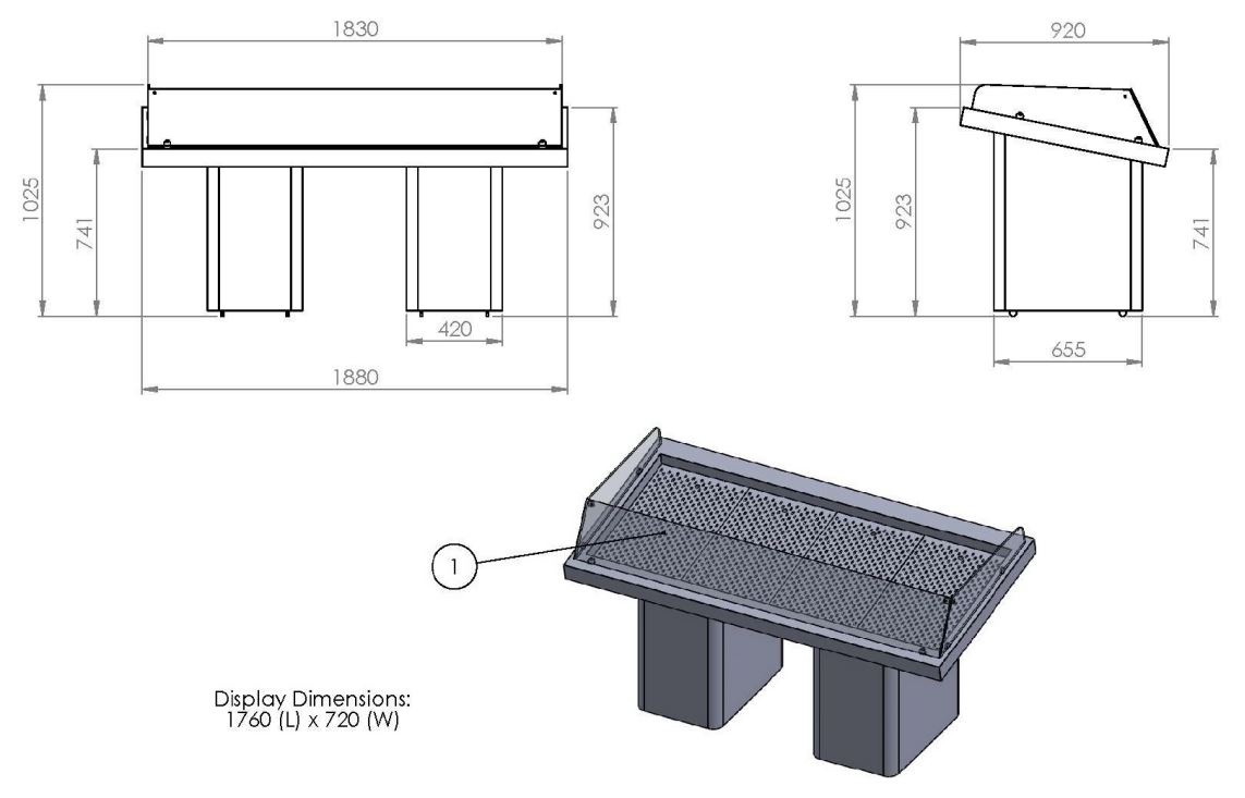 Vitrine à poisson professionnelle libre-service 1880 mm - 7083.0025 - Combisteel en cuisine professionnelle