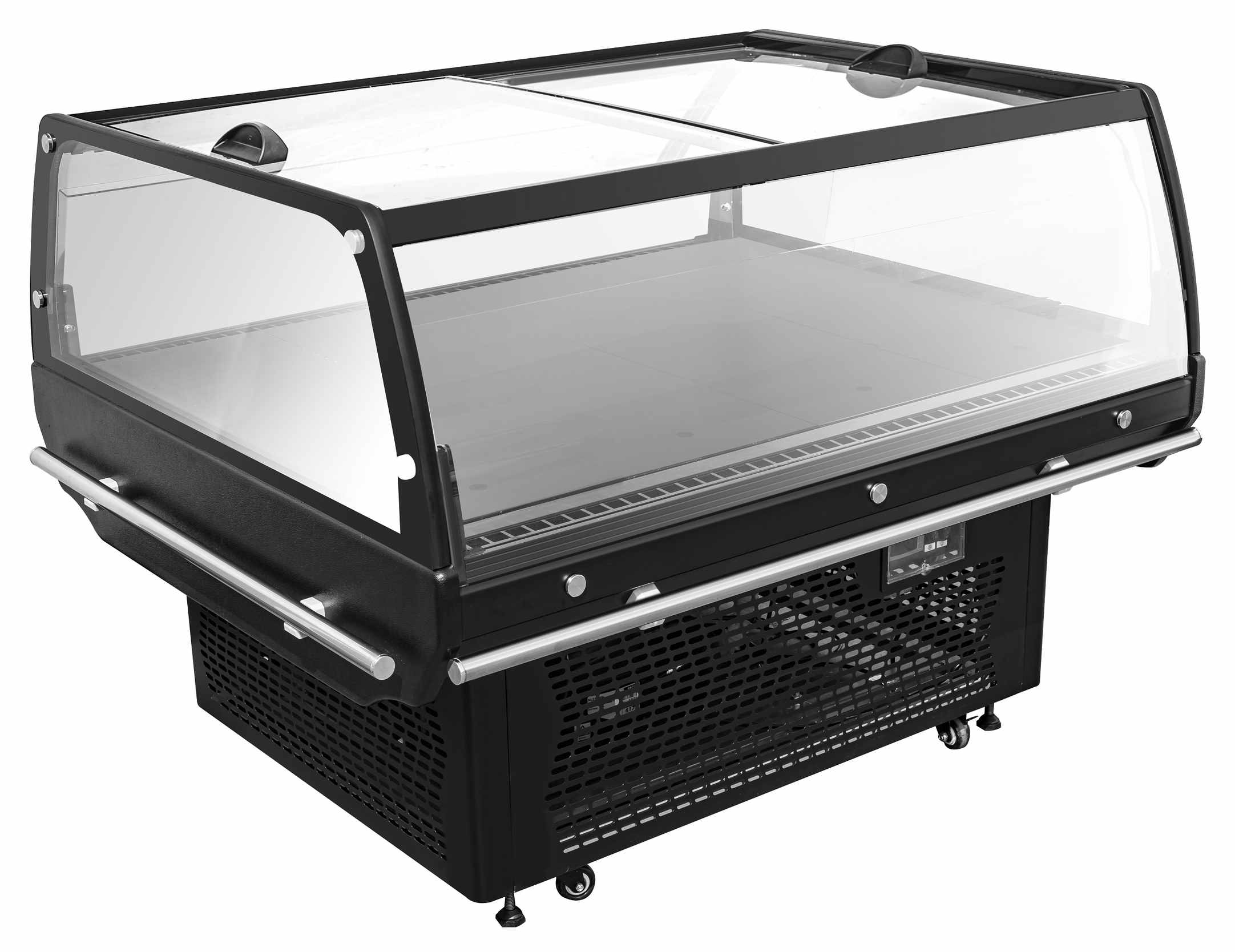 Îlot de refroidissement professionnel noir positive 190 L avec couvercle en verre - 7090.0025 - Combisteel
