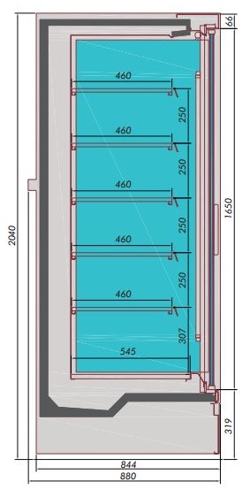 Chambre froide professionnelle murale noire 2 portes positive 1350 mm - 7350.0065 - Combisteel en cuisine professionnelle